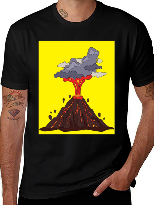 Volcano Eruption Graphic Tee - Bold Statement Shirt
