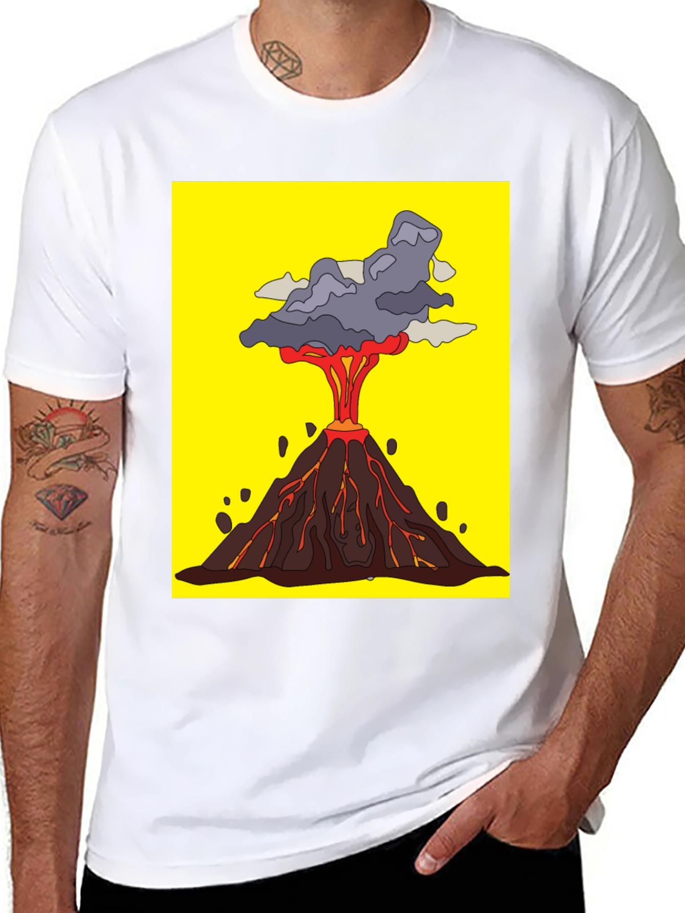 Volcano Eruption Graphic Tee - Bold Statement Shirt