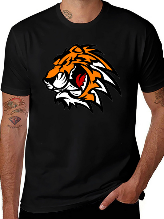 Black T-Shirt with Tiger Graphic