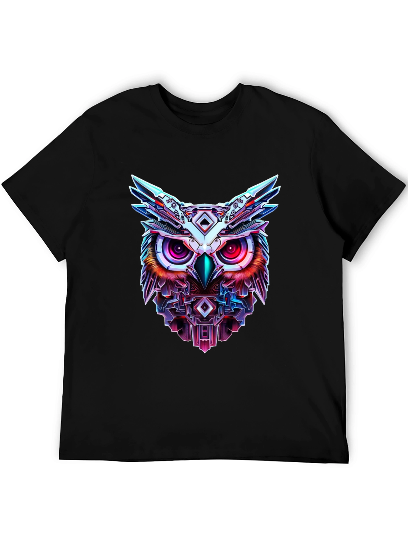 Cyberpunk Owl Graphic T-Shirt - Unique Design