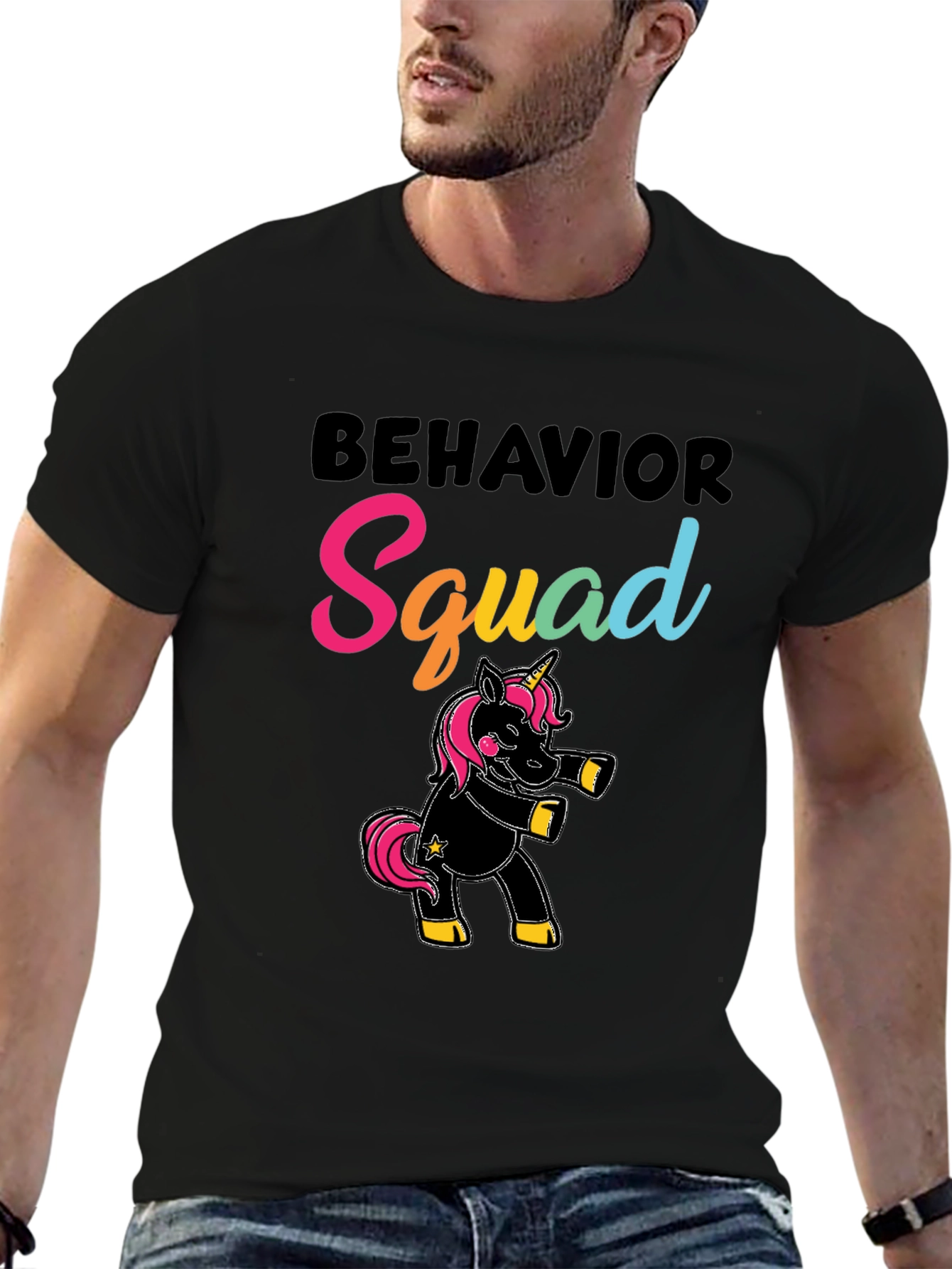 Behavior Squad Unicorn Black T-Shirt