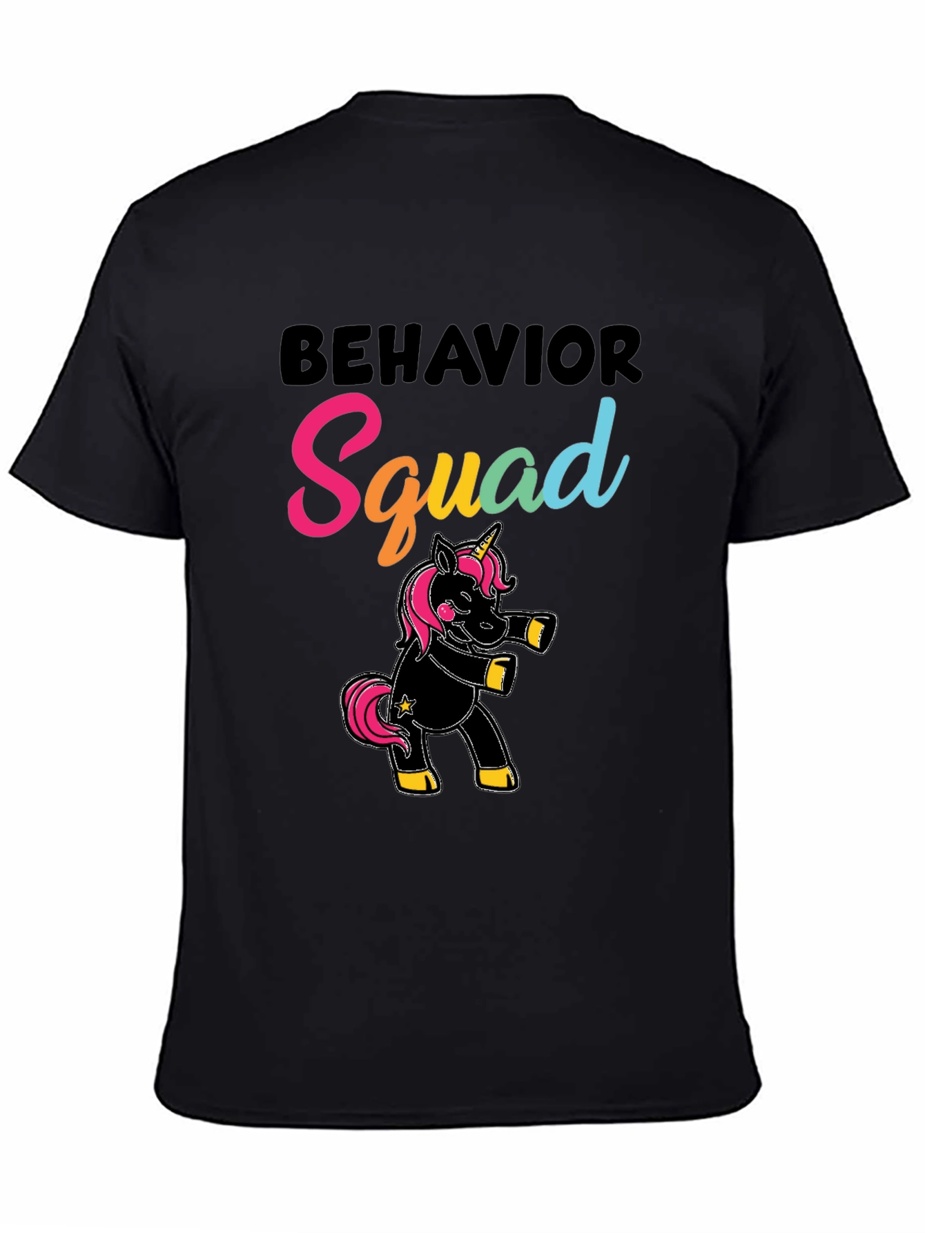 Behavior Squad Unicorn Black T-Shirt