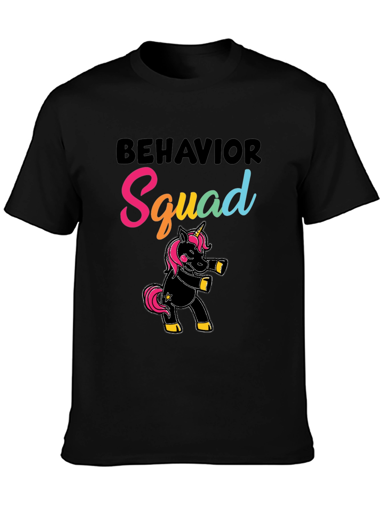 Behavior Squad Unicorn Black T-Shirt