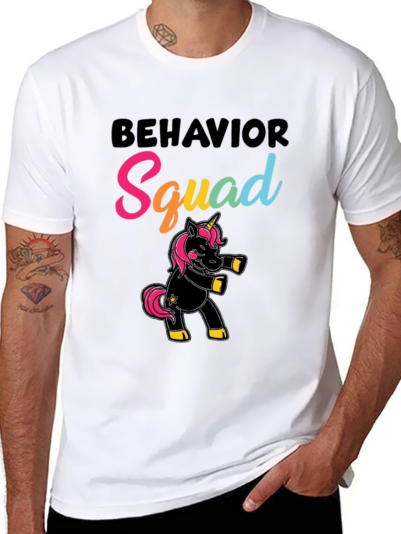 Behavior Squad Unicorn Black T-Shirt