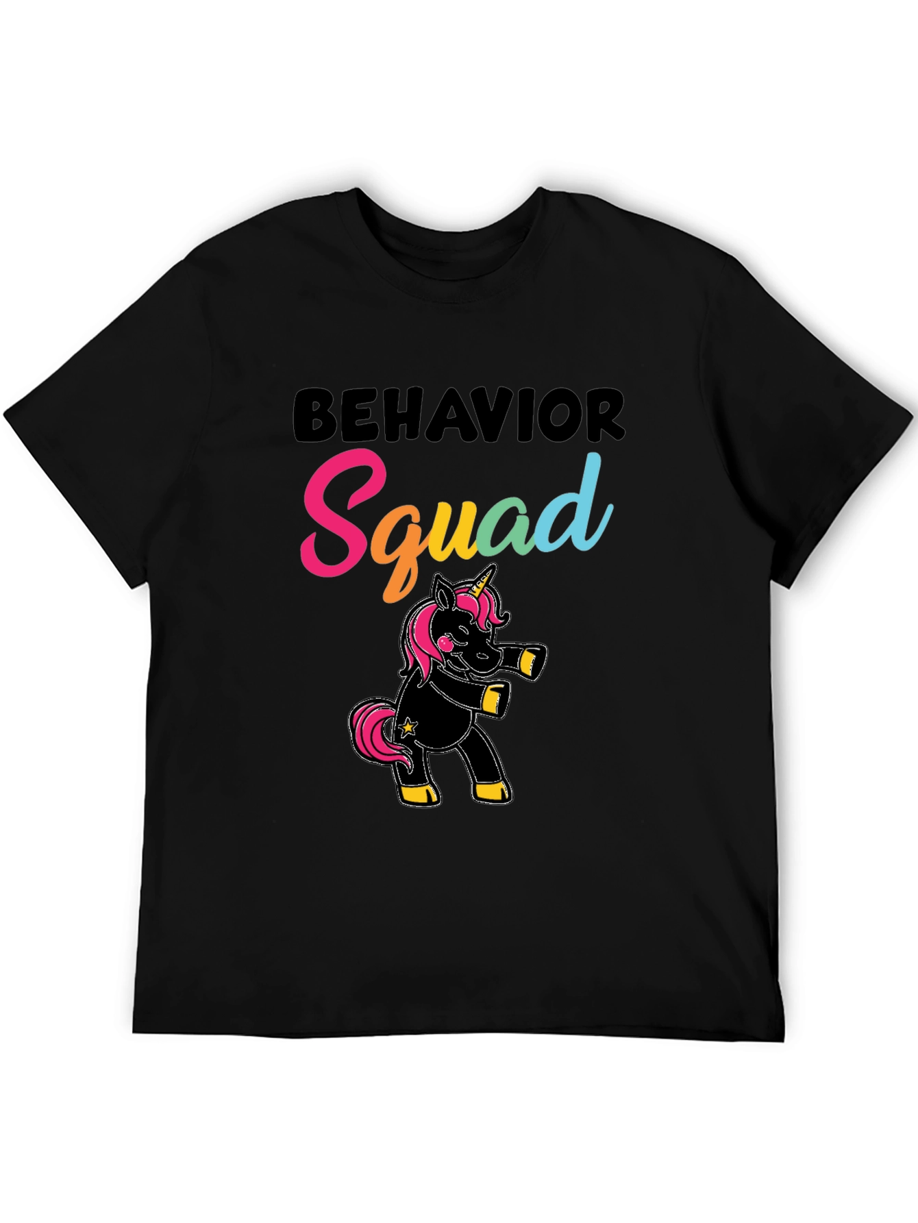 Behavior Squad Unicorn Black T-Shirt