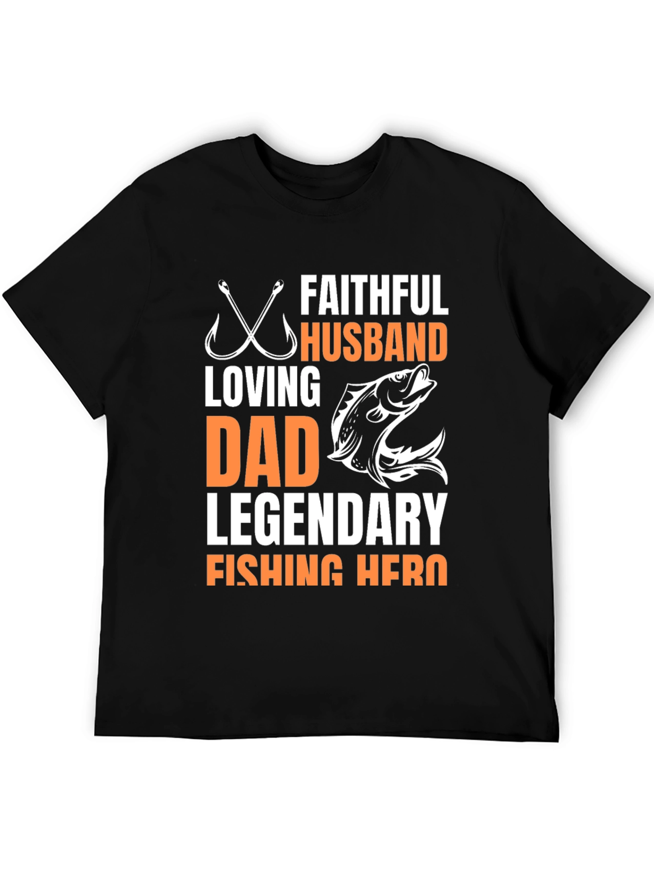 Faithful Husband Fishing Hero Graphic Tee