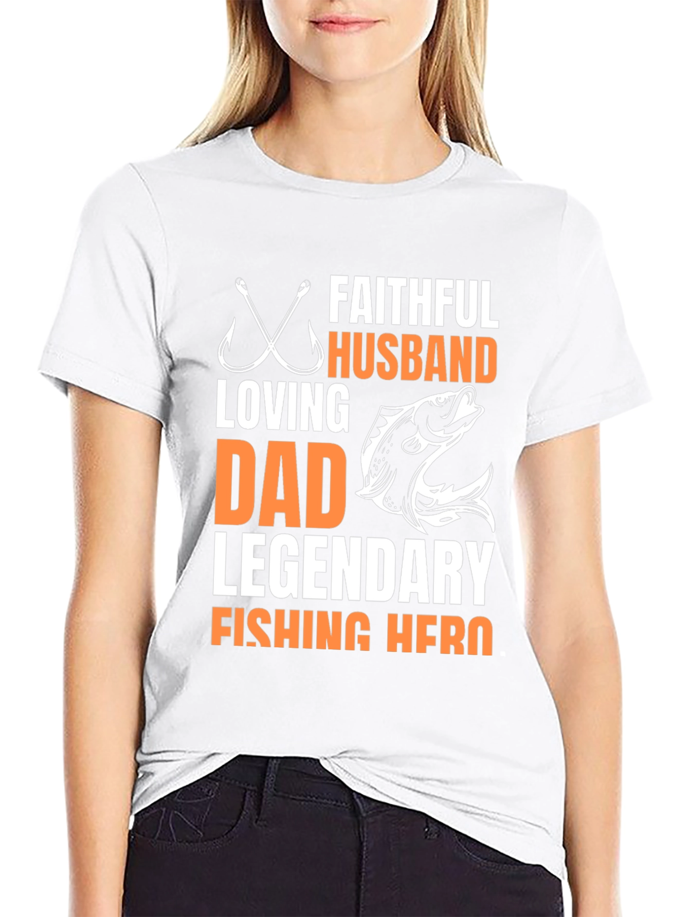 Faithful Husband Fishing Hero Graphic Tee