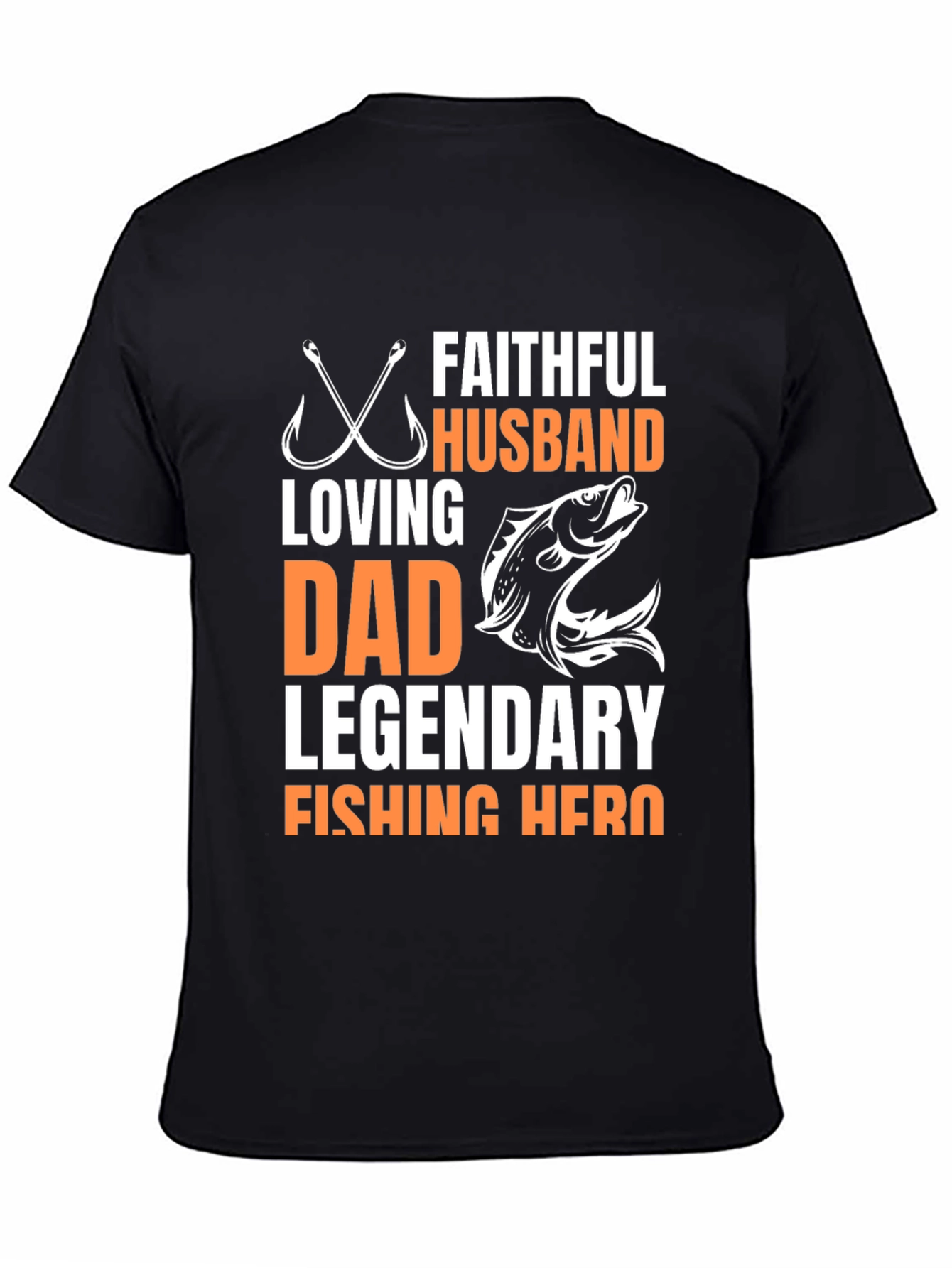 Faithful Husband Fishing Hero Graphic Tee