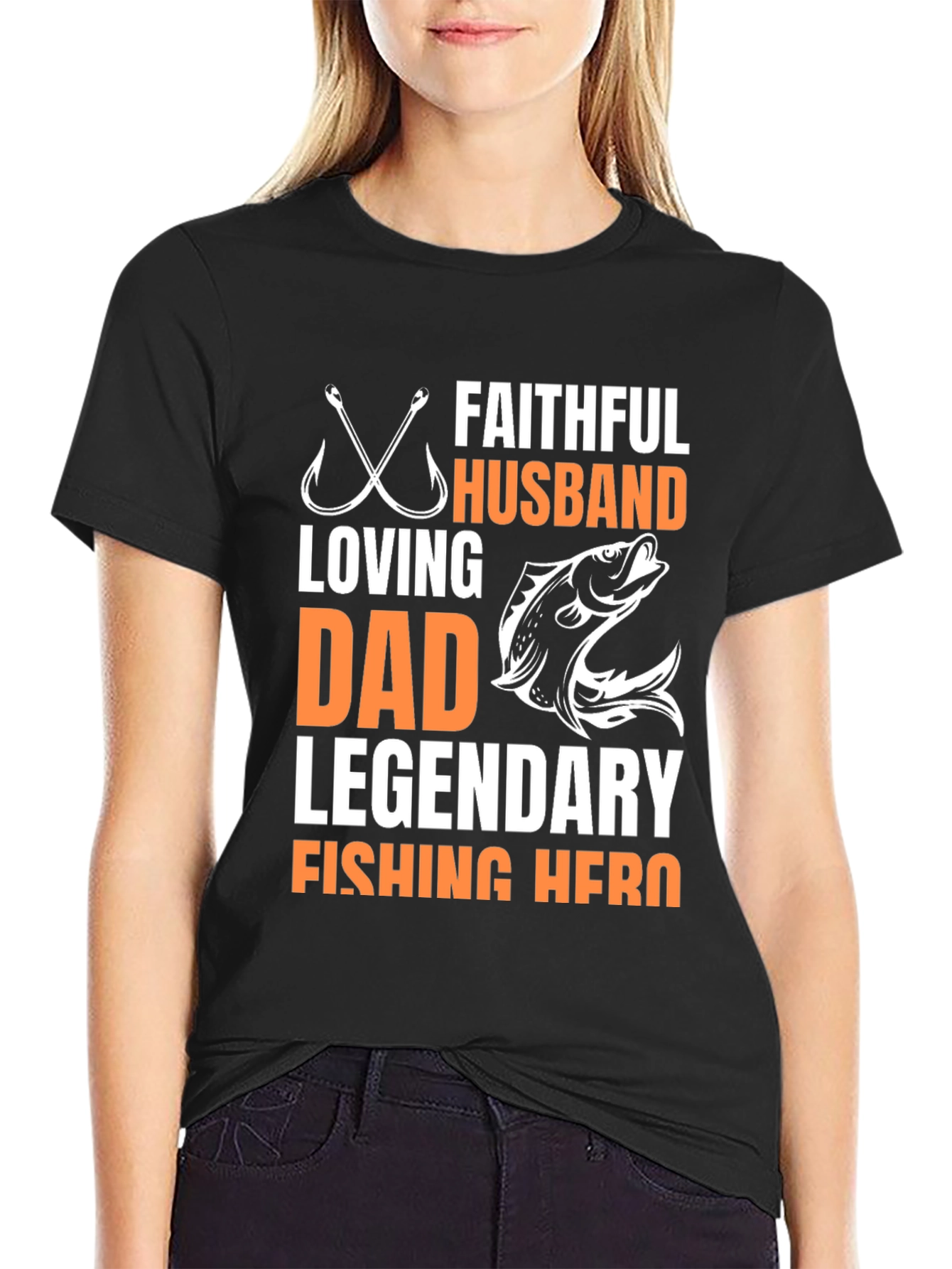 Faithful Husband Fishing Hero Graphic Tee