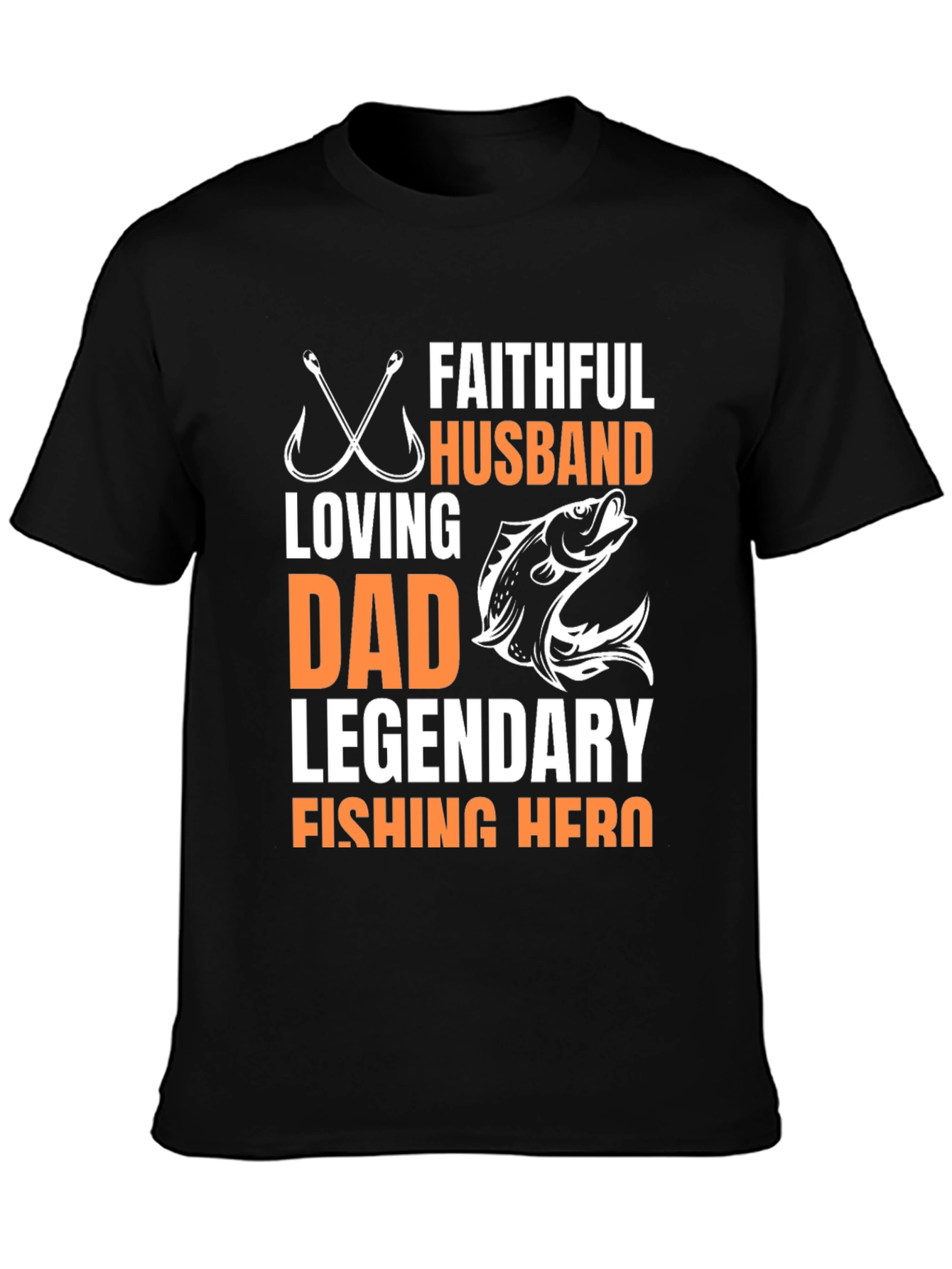 Faithful Husband Fishing Hero Graphic Tee