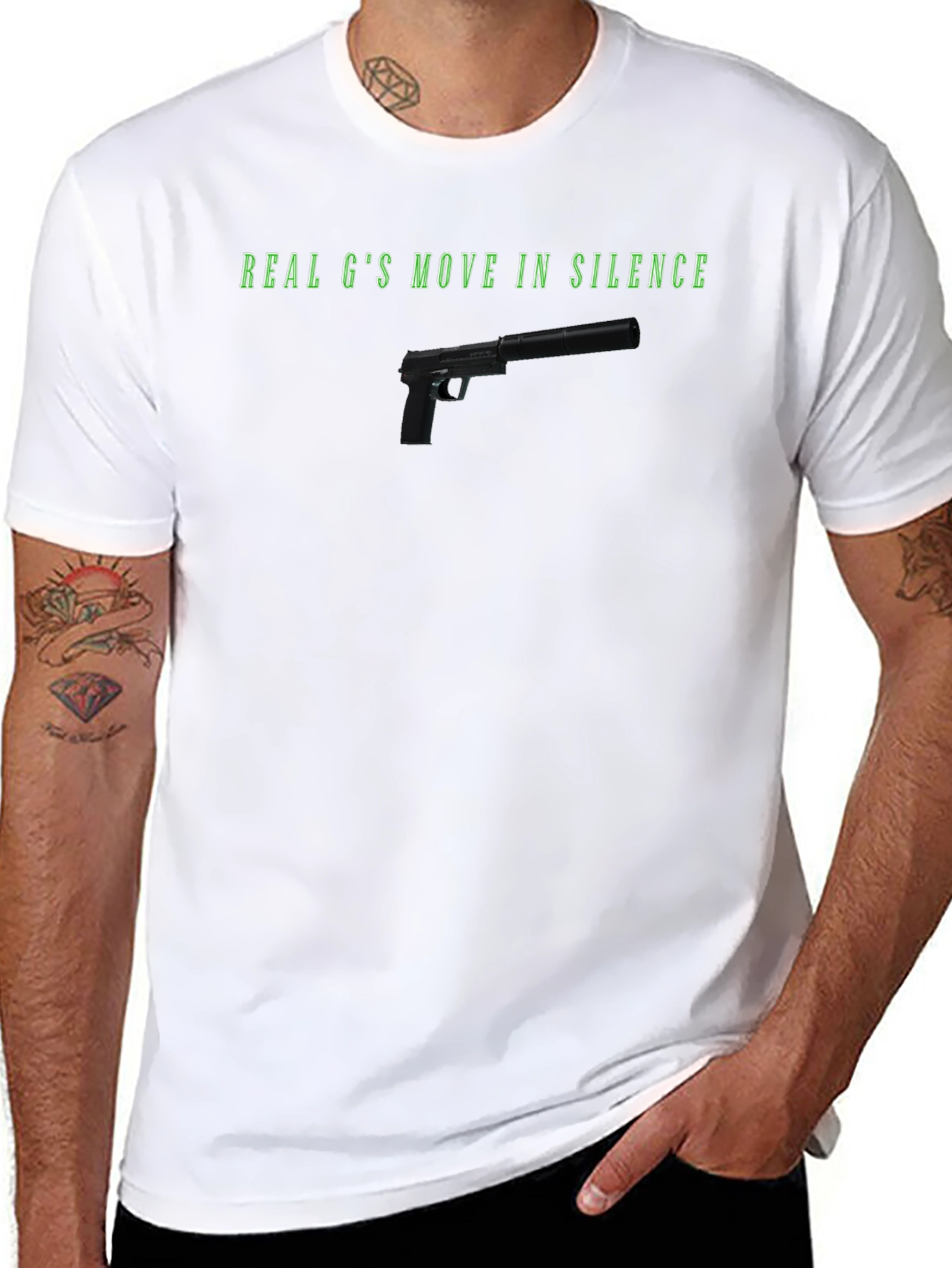 Real Gs Move In Silence T-Shirt - Black
