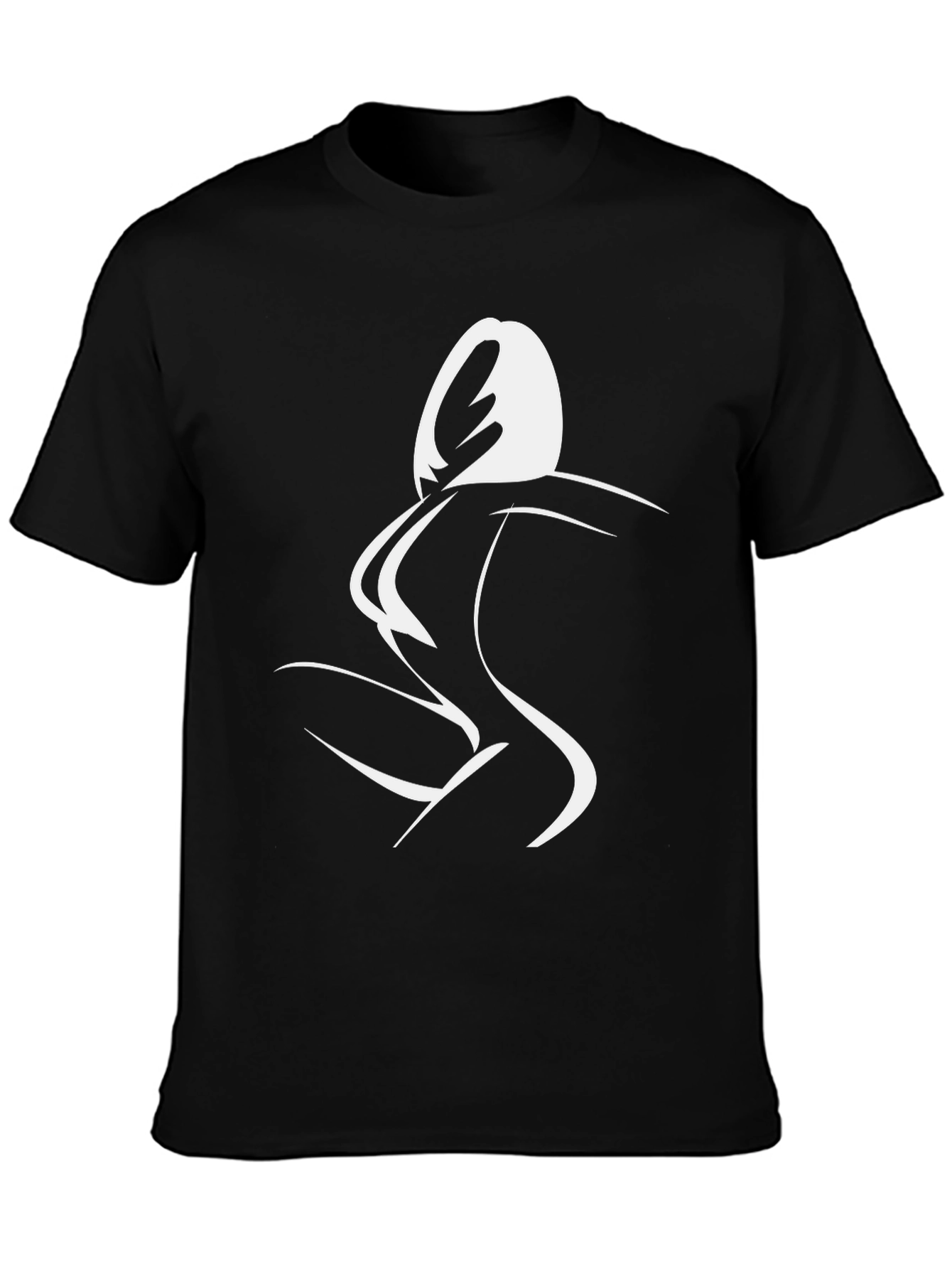Minimalist Woman Silhouette Graphic Tee - Black