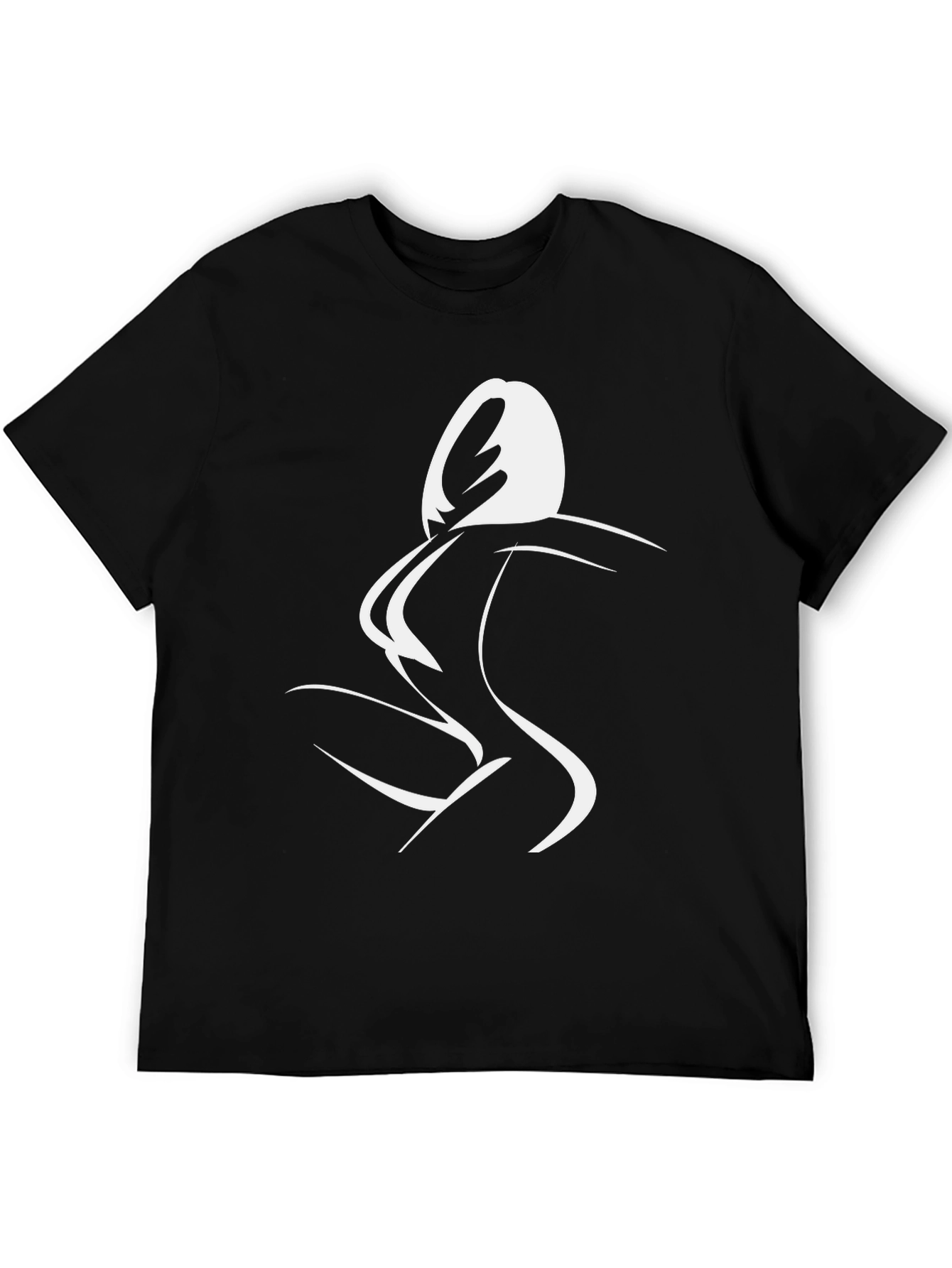 Minimalist Woman Silhouette Graphic Tee - Black