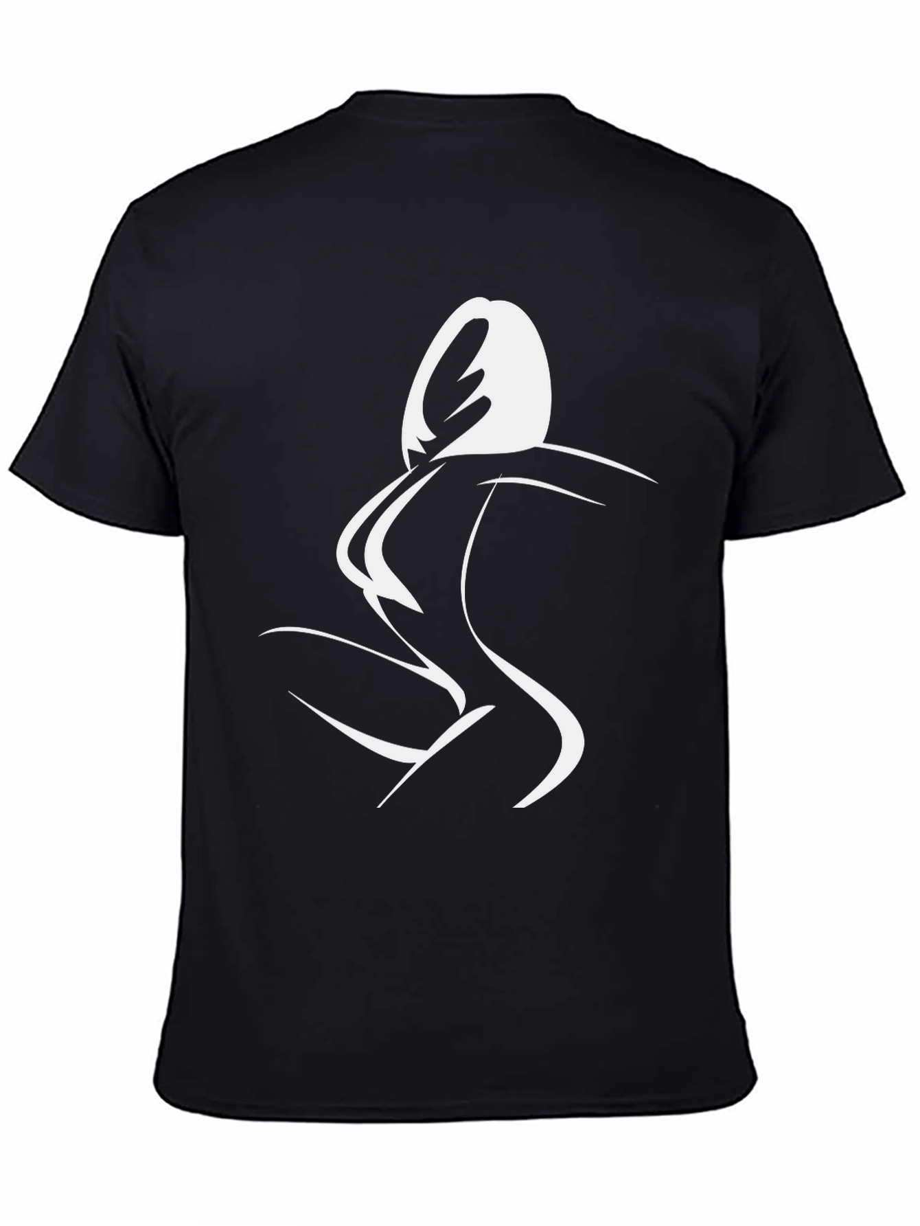 Minimalist Woman Silhouette Graphic Tee - Black
