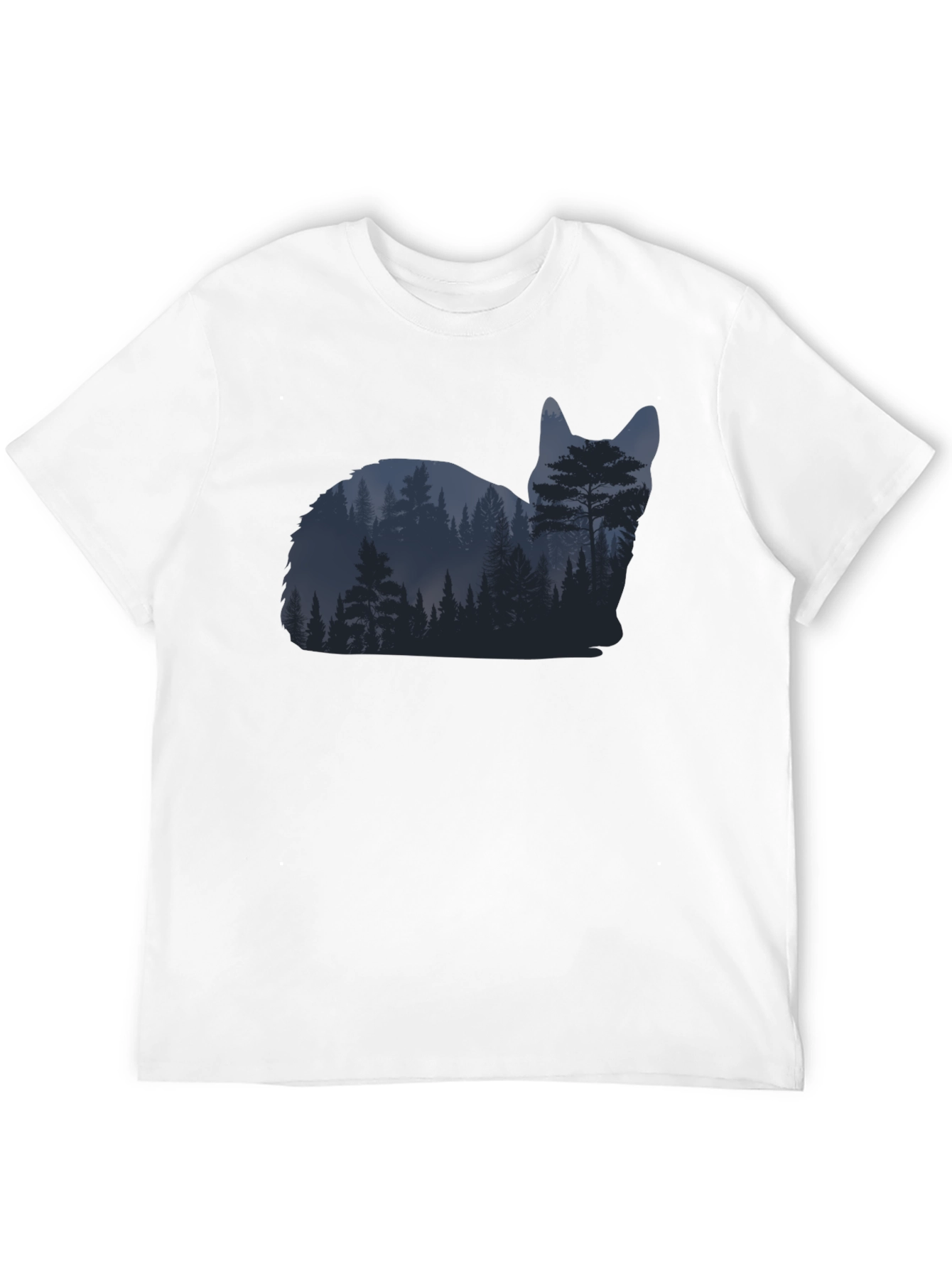 Nature Cat Graphic Tee - Black Cotton Blend