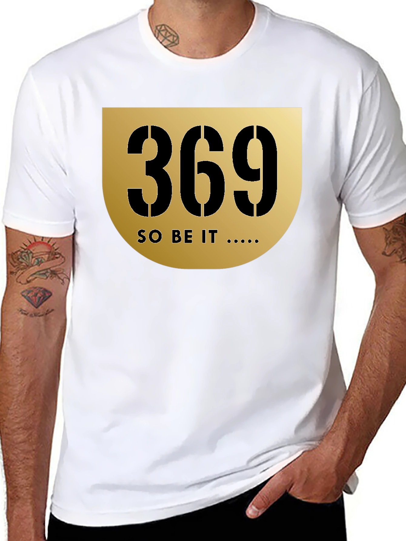 369 Graphic Black T-Shirt - So Be It Design