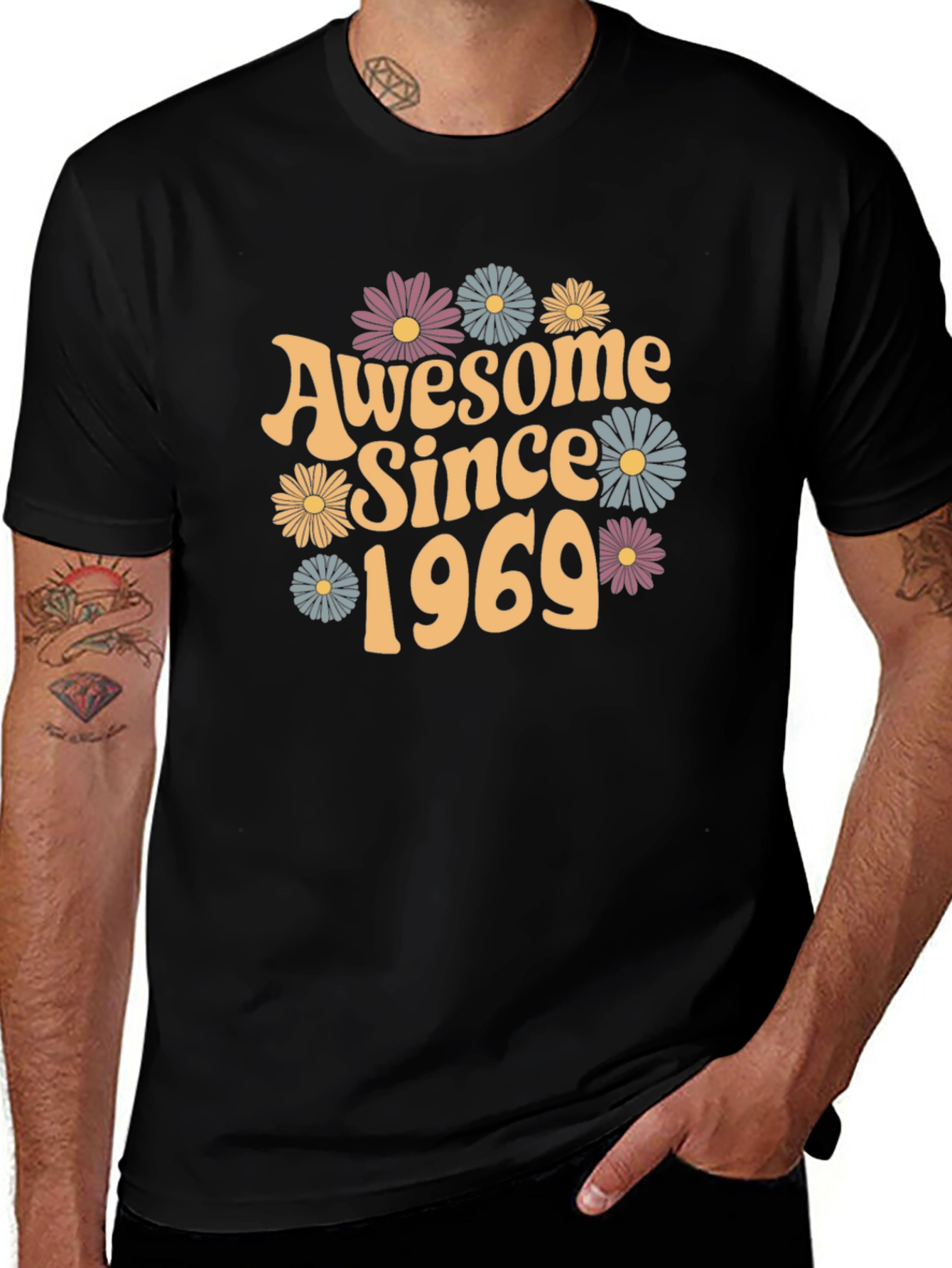Awesome Since 1969 Black Graphic Tee