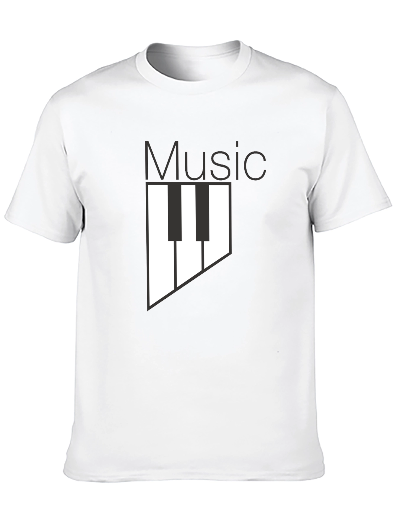 Music Keyboard Graphic Print Black T-Shirt
