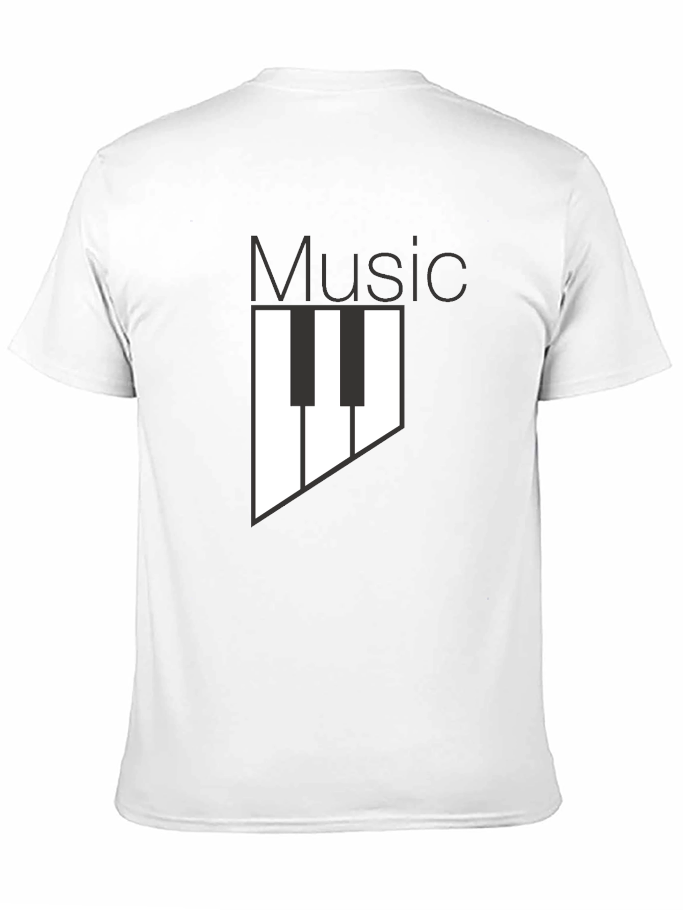 Music Keyboard Graphic Print Black T-Shirt