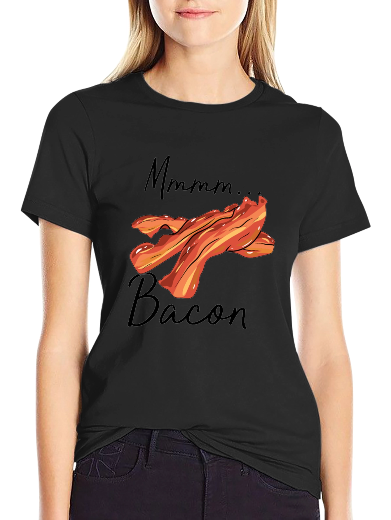 Mmmm Bacon Graphic T-Shirt - Black