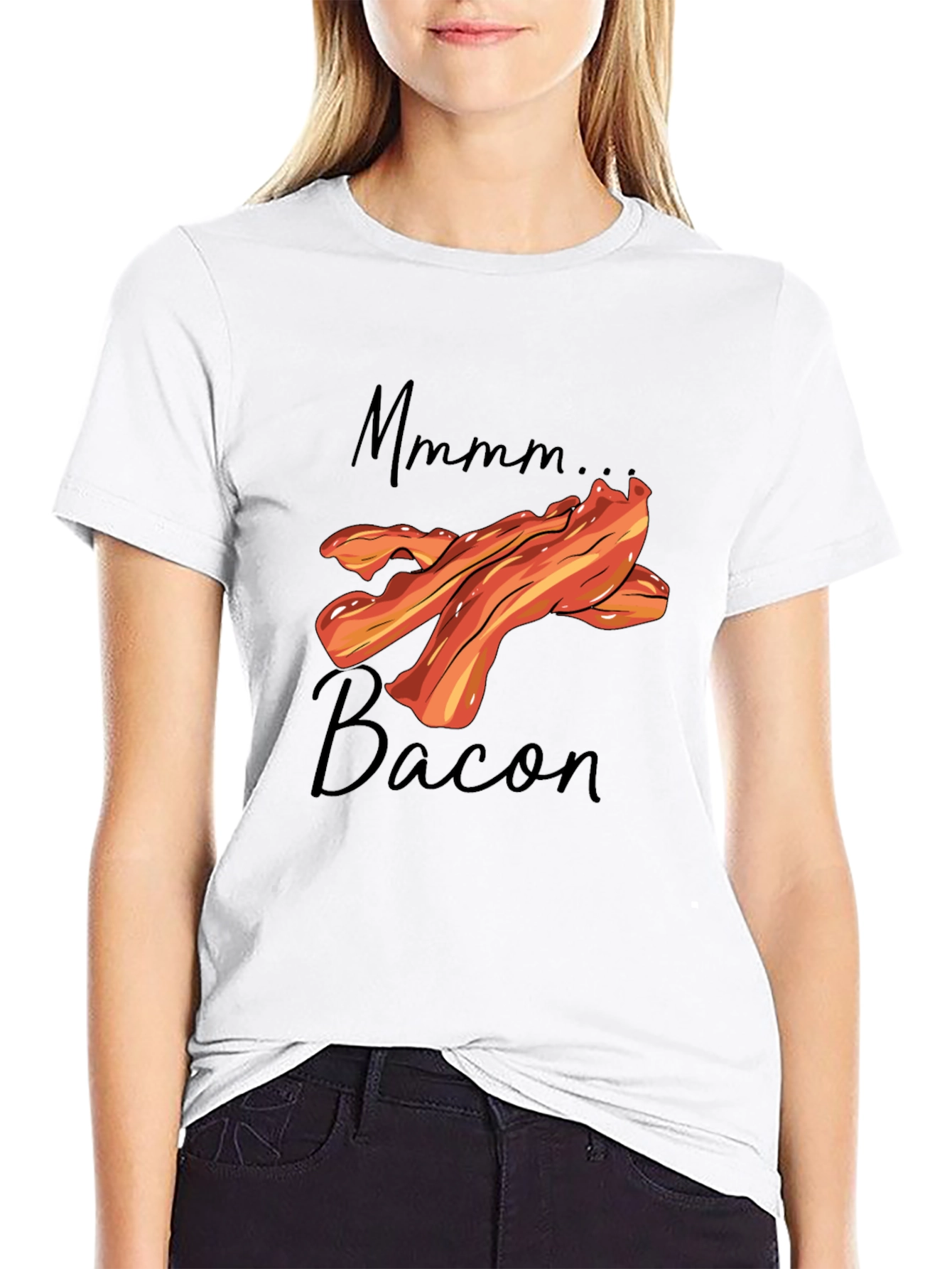 Mmmm Bacon Graphic T-Shirt - Black