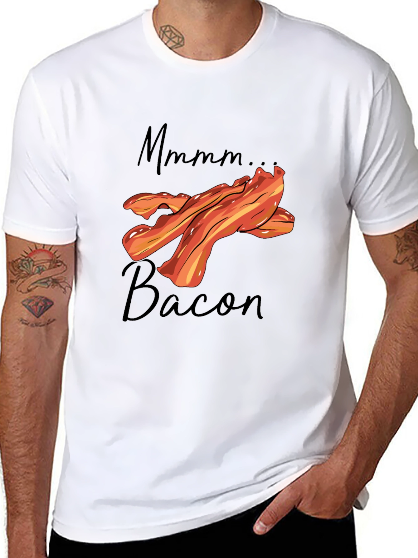 Mmmm Bacon Graphic T-Shirt - Black