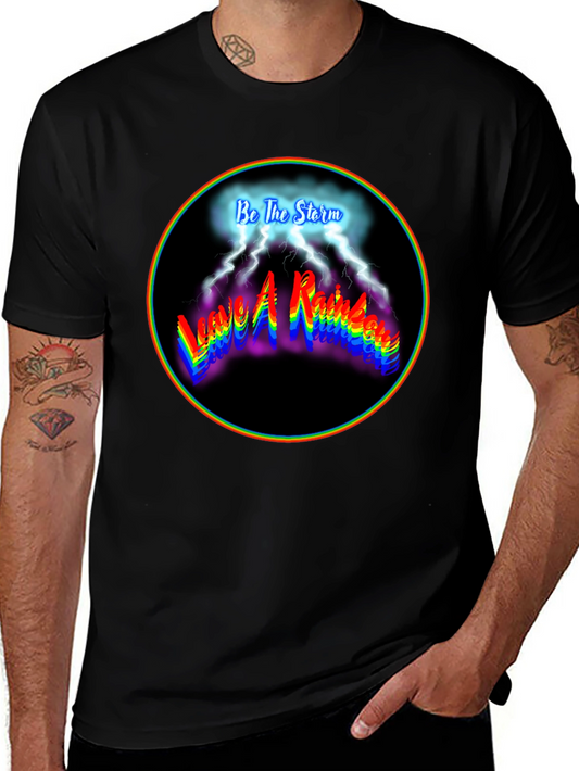 Be The Storm Rainbow Graphic Black T-Shirt