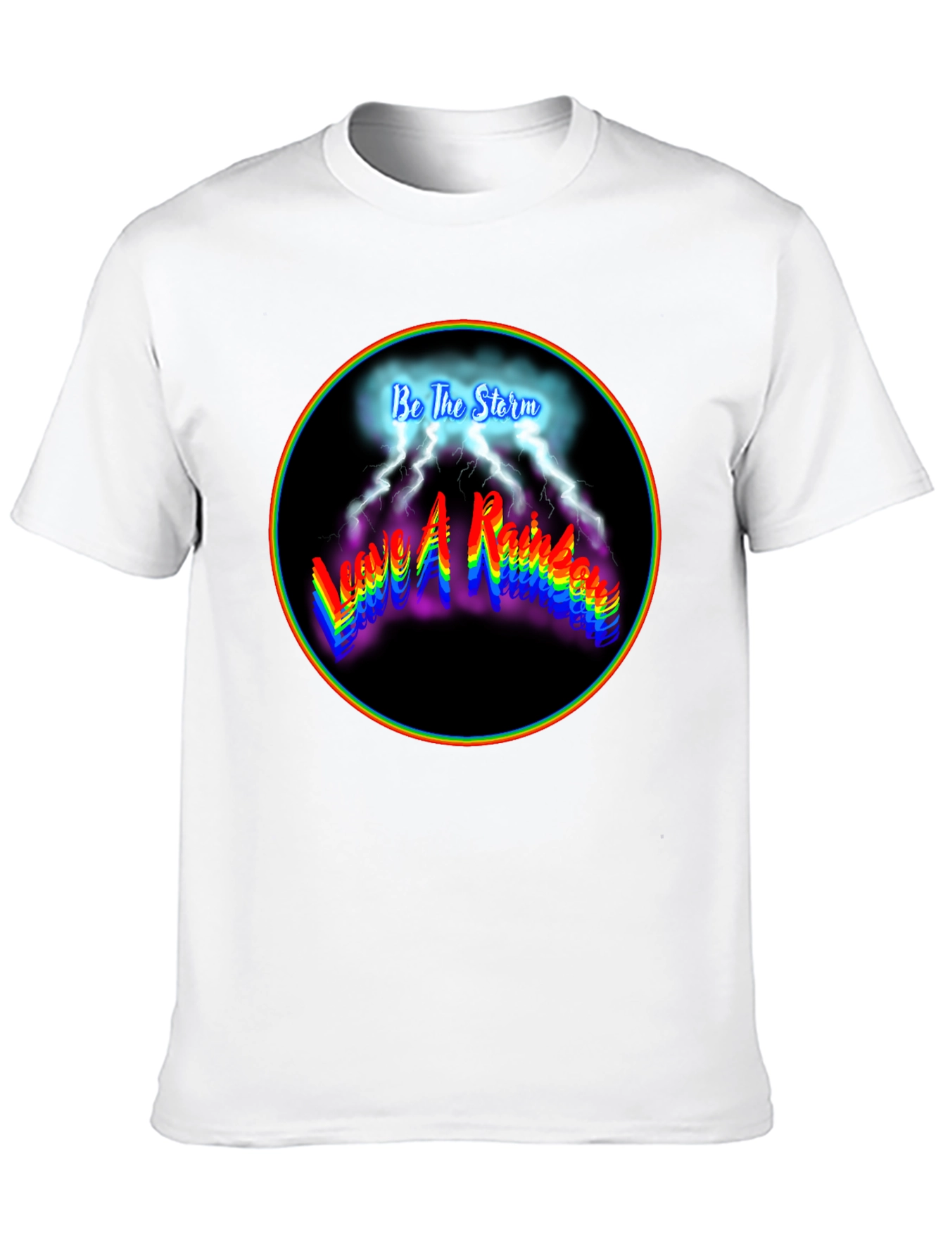 Be The Storm Rainbow Graphic Black T-Shirt