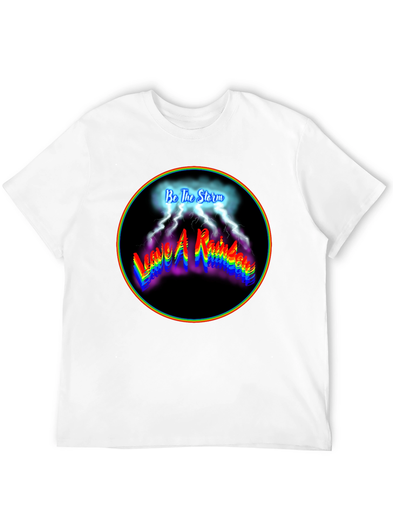 Be The Storm Rainbow Graphic Black T-Shirt