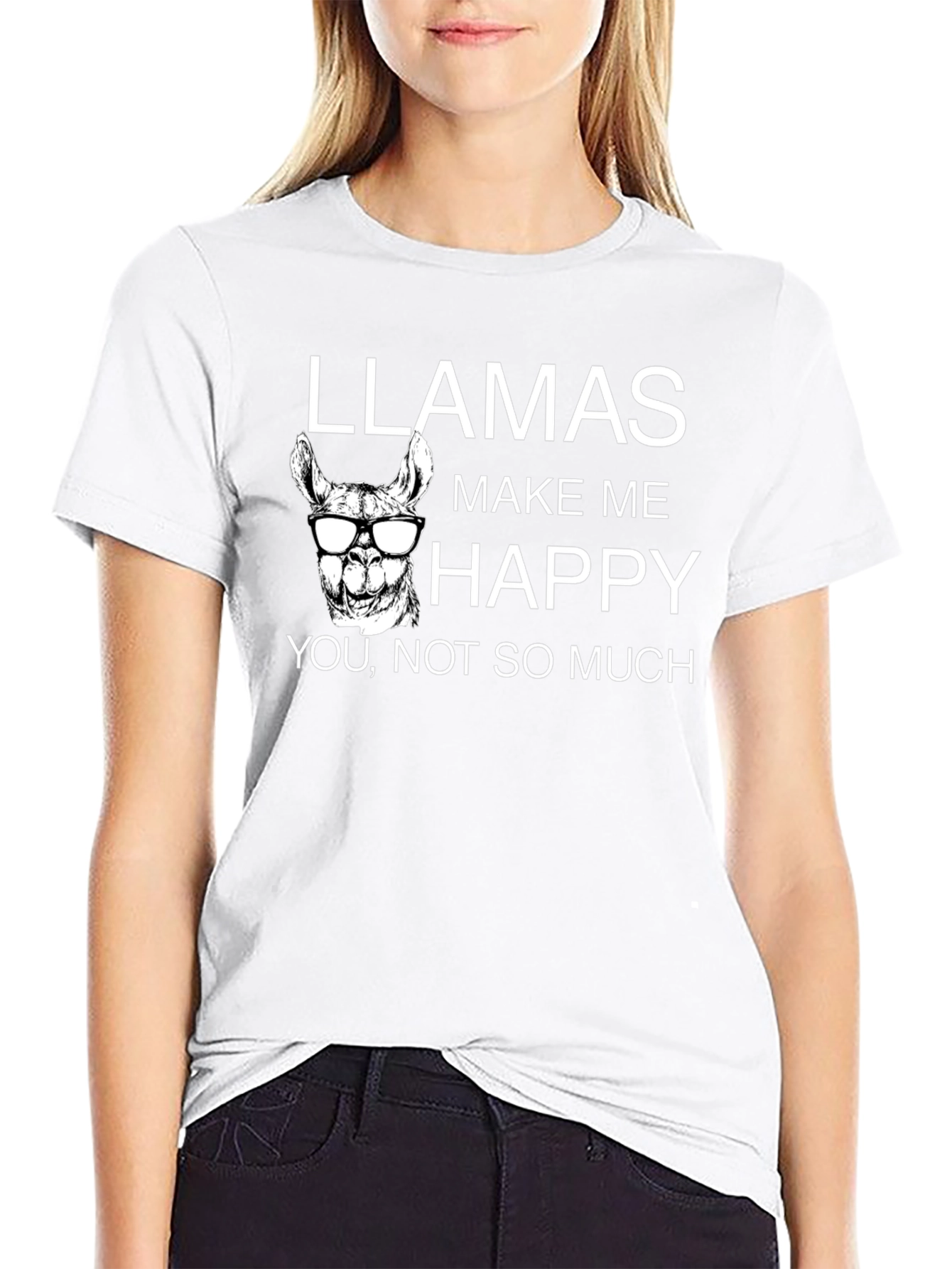 Llamas Make Me Happy T-Shirt - Funny Graphic Tee
