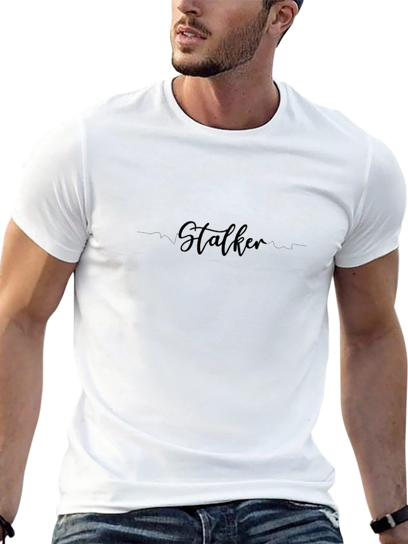 Stalker Scripted Graphic Black T-Shirt