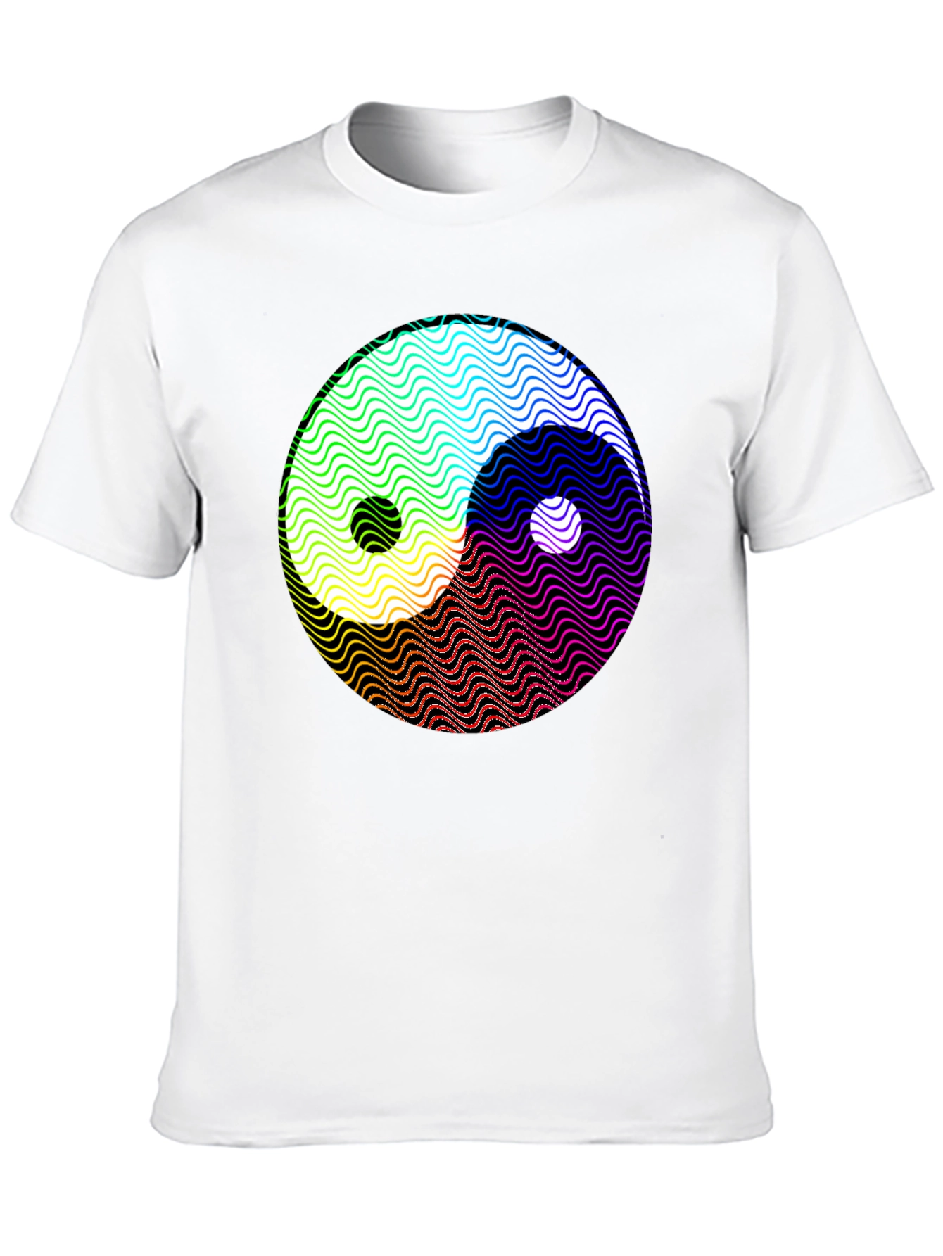Yin Yang Wave Pattern Graphic T-Shirt