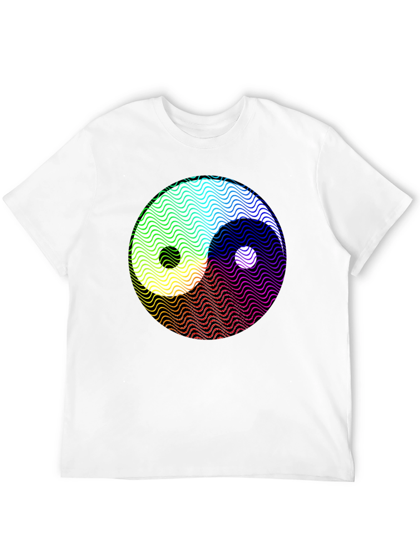 Yin Yang Wave Pattern Graphic T-Shirt