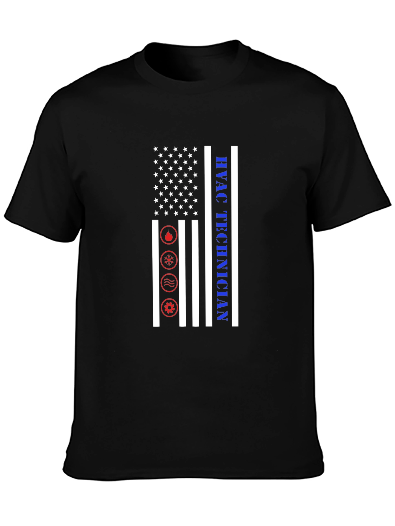HVAC Technician T-Shirt - American Flag Design