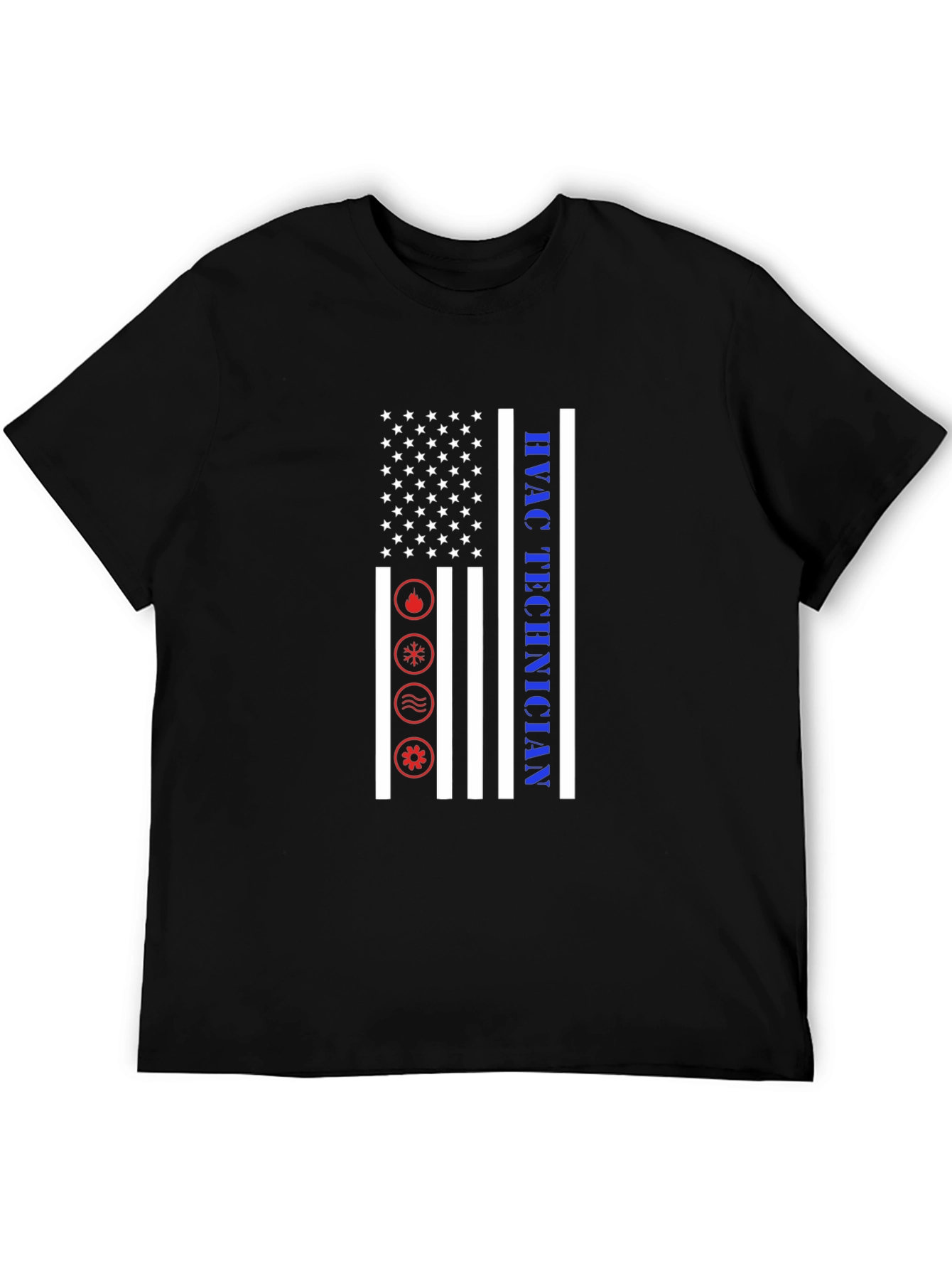 HVAC Technician T-Shirt - American Flag Design