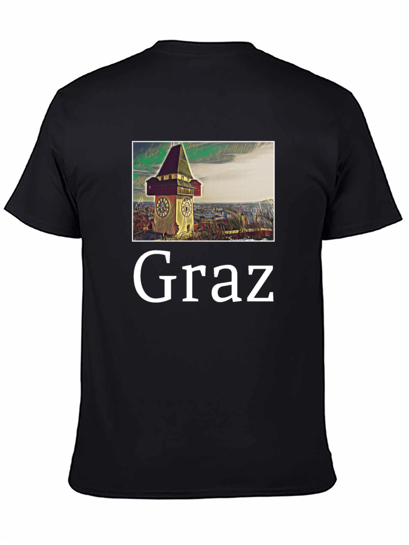 Graz Clock Tower Graphic T-Shirt