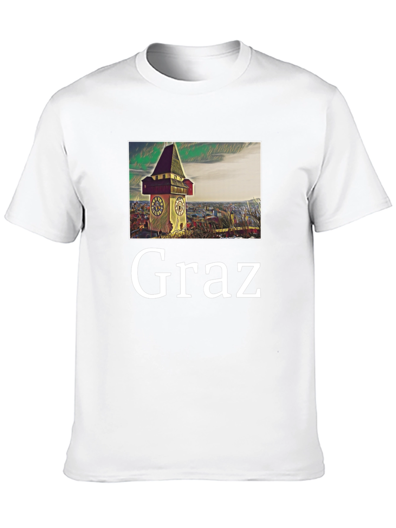 Graz Clock Tower Graphic T-Shirt