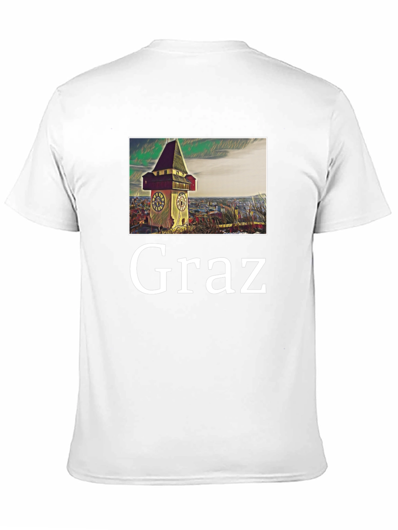 Graz Clock Tower Graphic T-Shirt