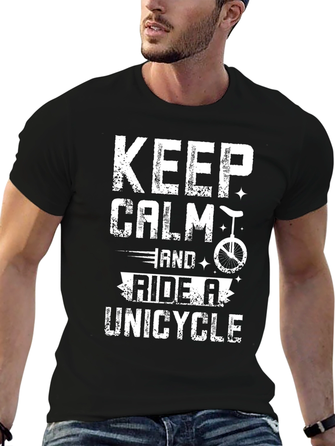 Keep Calm Ride a Unicycle Graphic Tee