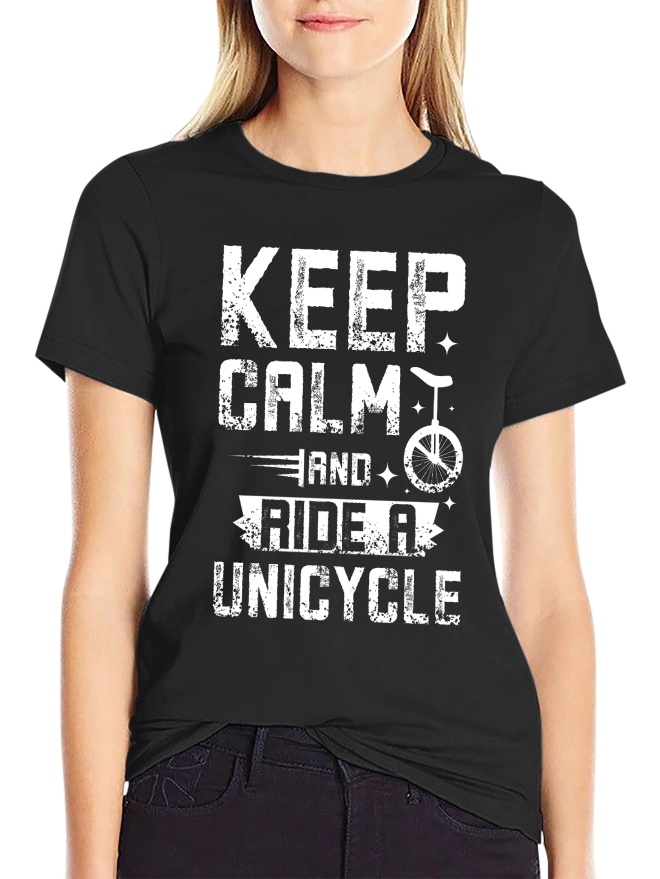 Keep Calm Ride a Unicycle Graphic Tee