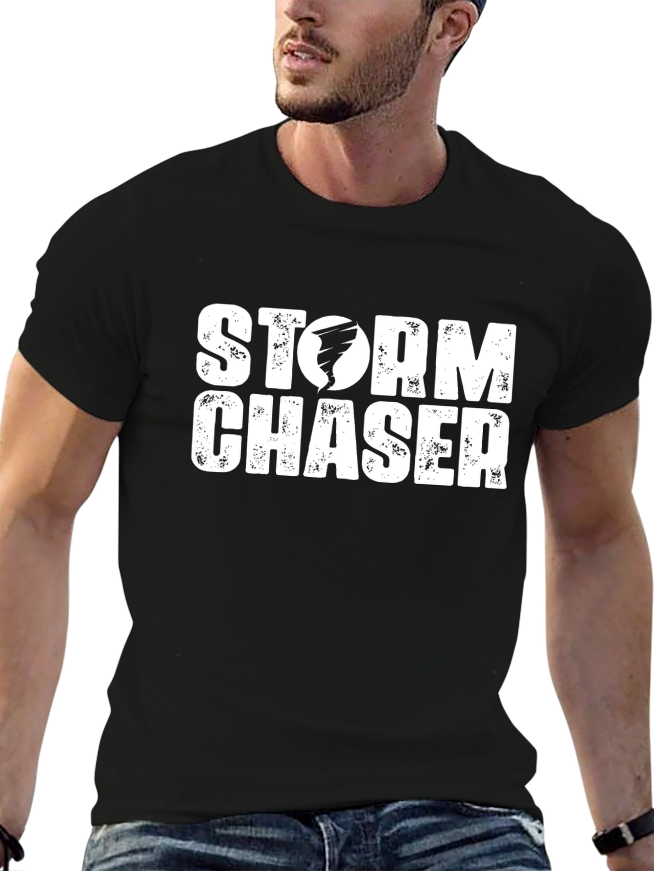Storm Chaser Graphic Tee - Black Cotton T-Shirt