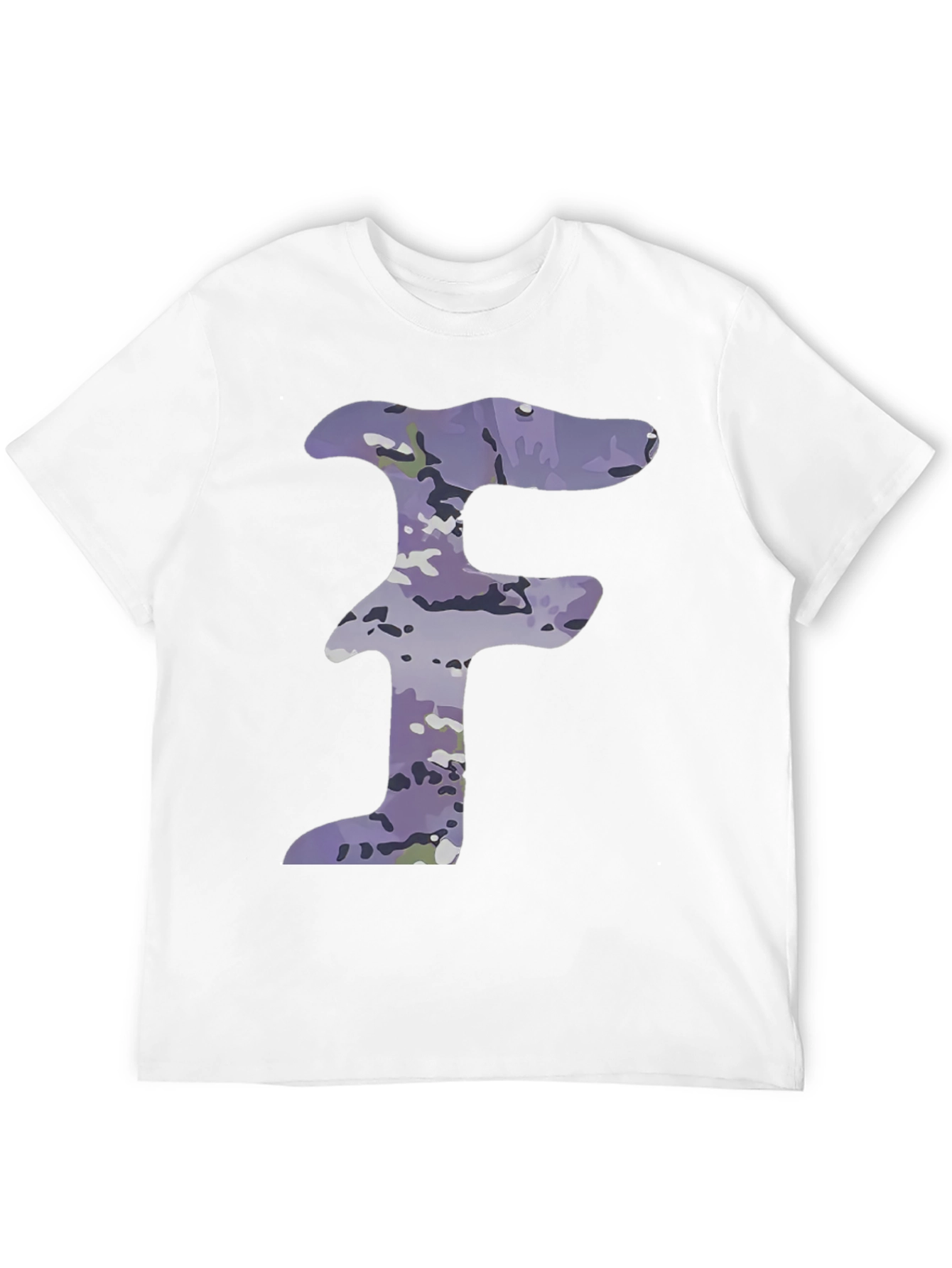 Camo F Letter Graphic T-Shirt
