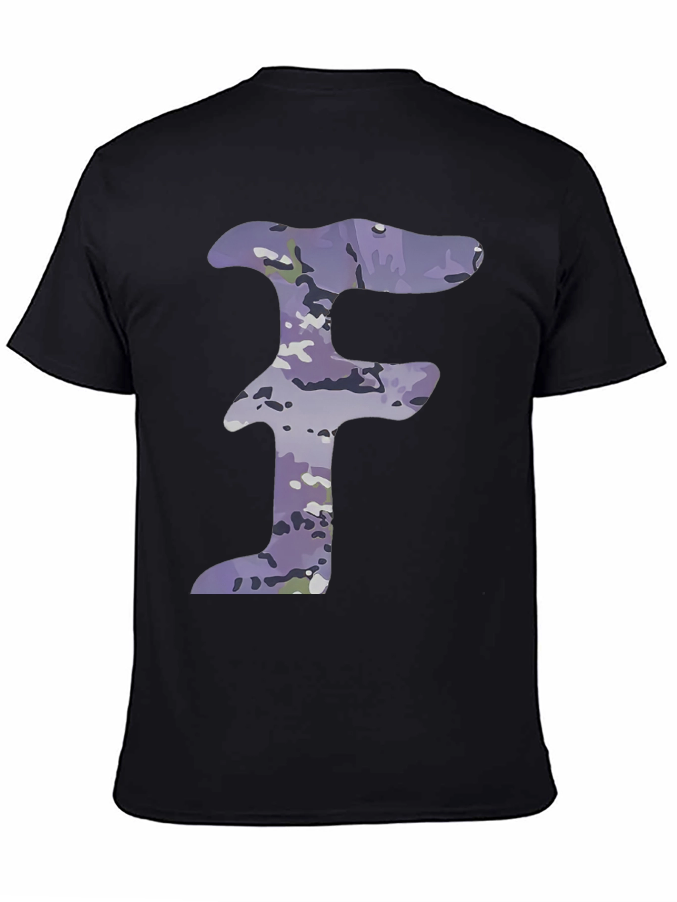 Camo F Letter Graphic T-Shirt