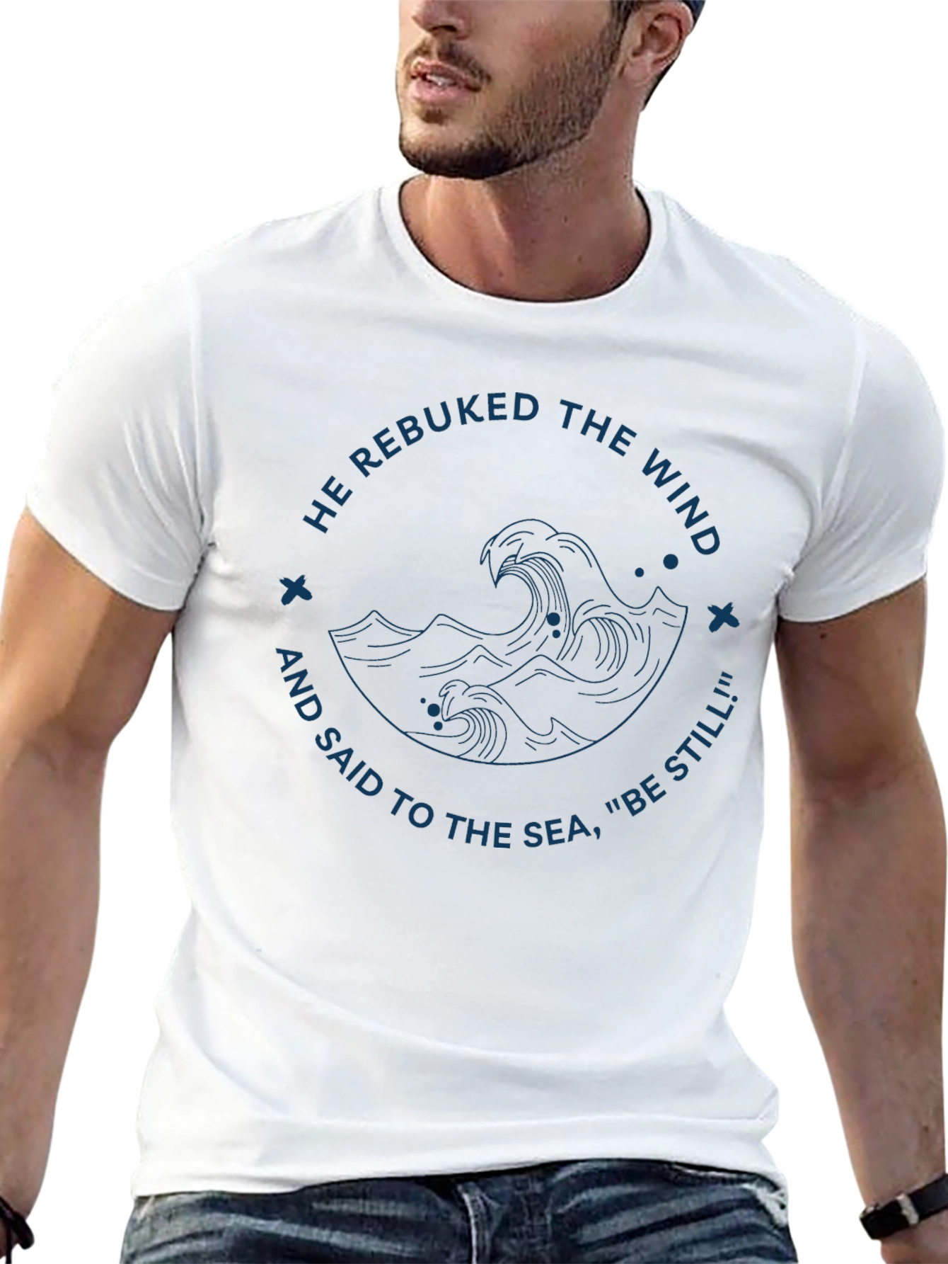Faith-Inspired Tee: He Rebuked the Wind