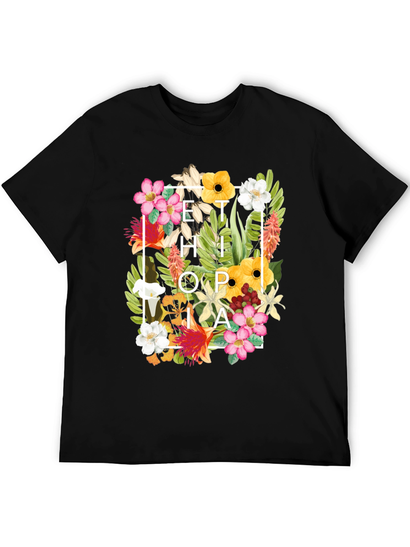 Floral Ethiopia Print T-Shirt