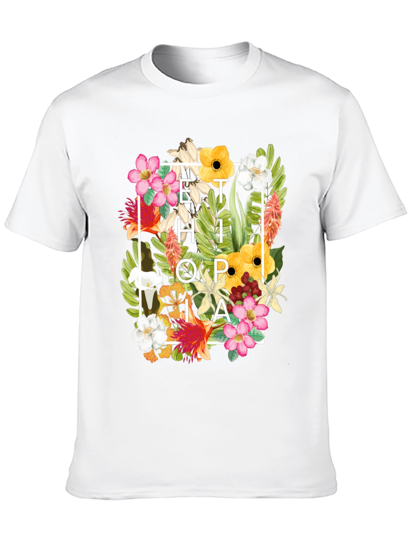 Floral Ethiopia Print T-Shirt