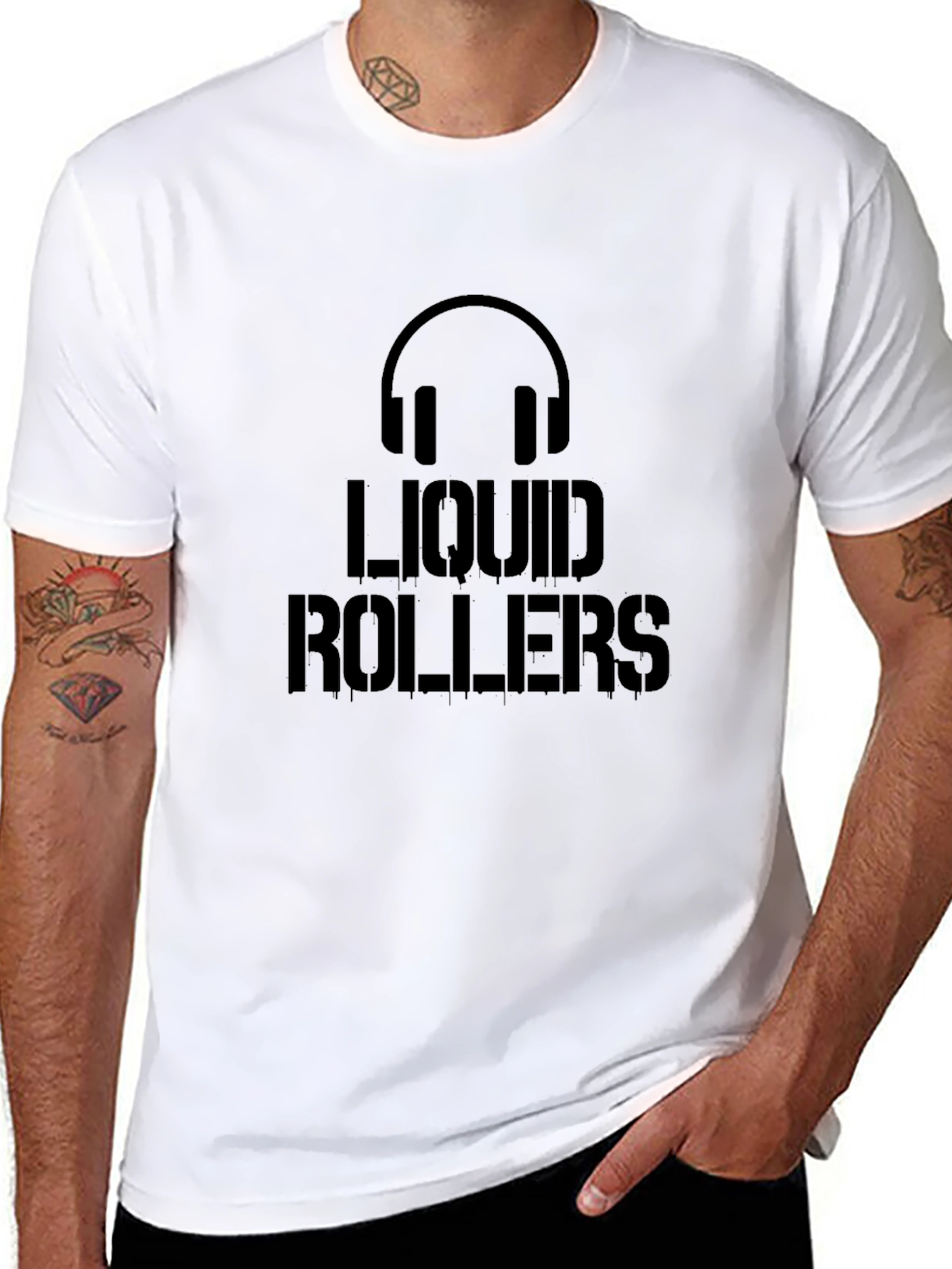 Liquid Rollers Graphic Tee - Black Cotton T-Shirt