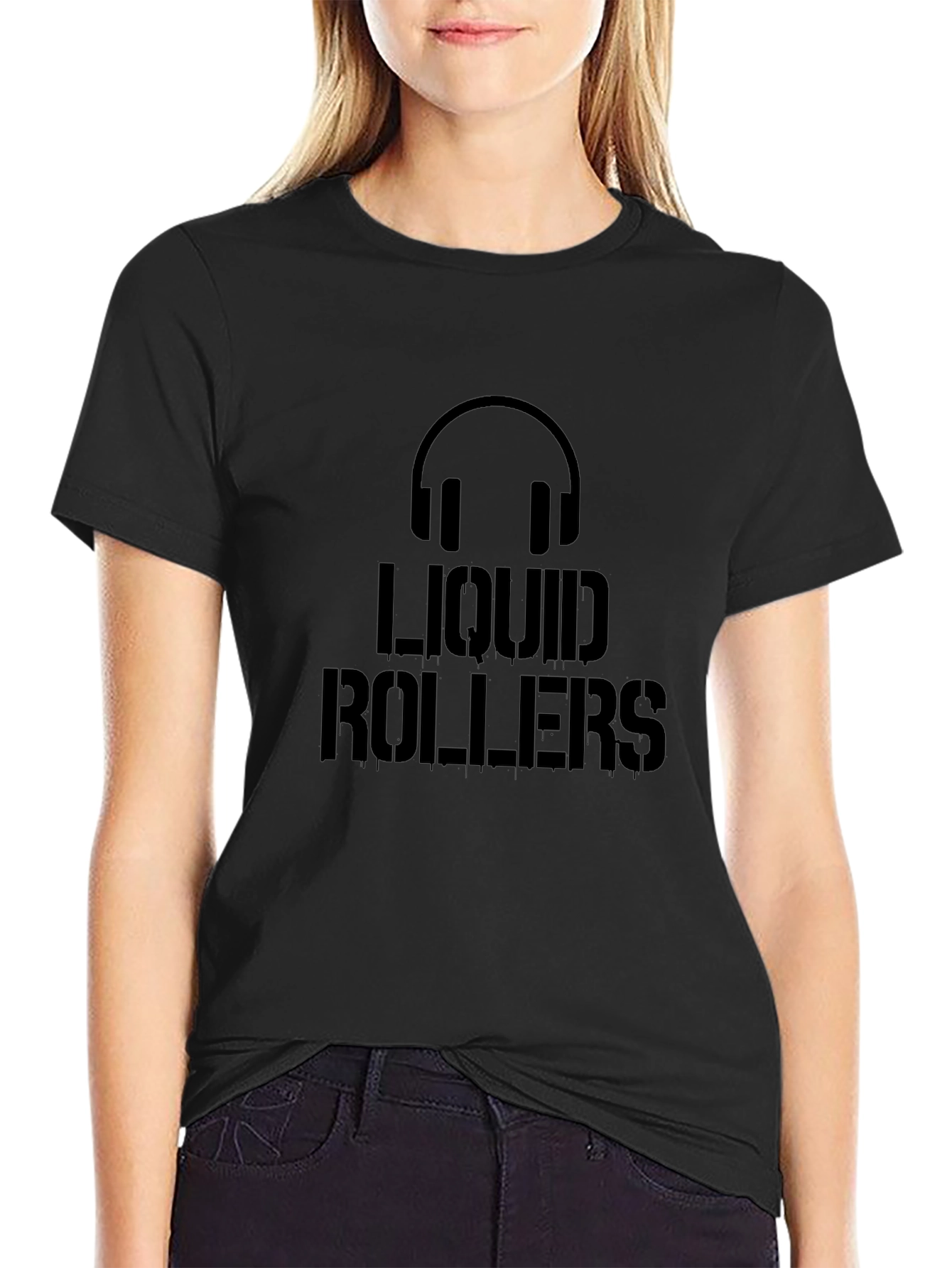 Liquid Rollers Graphic Tee - Black Cotton T-Shirt