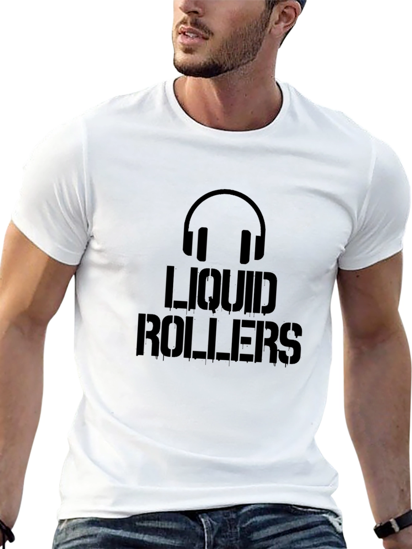 Liquid Rollers Graphic Tee - Black Cotton T-Shirt