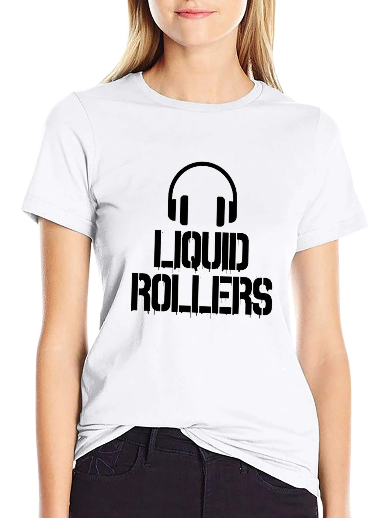 Liquid Rollers Graphic Tee - Black Cotton T-Shirt